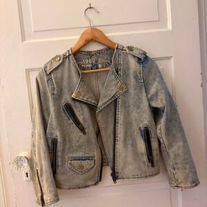 Gap Women's Vintage Denim Moto Jacket